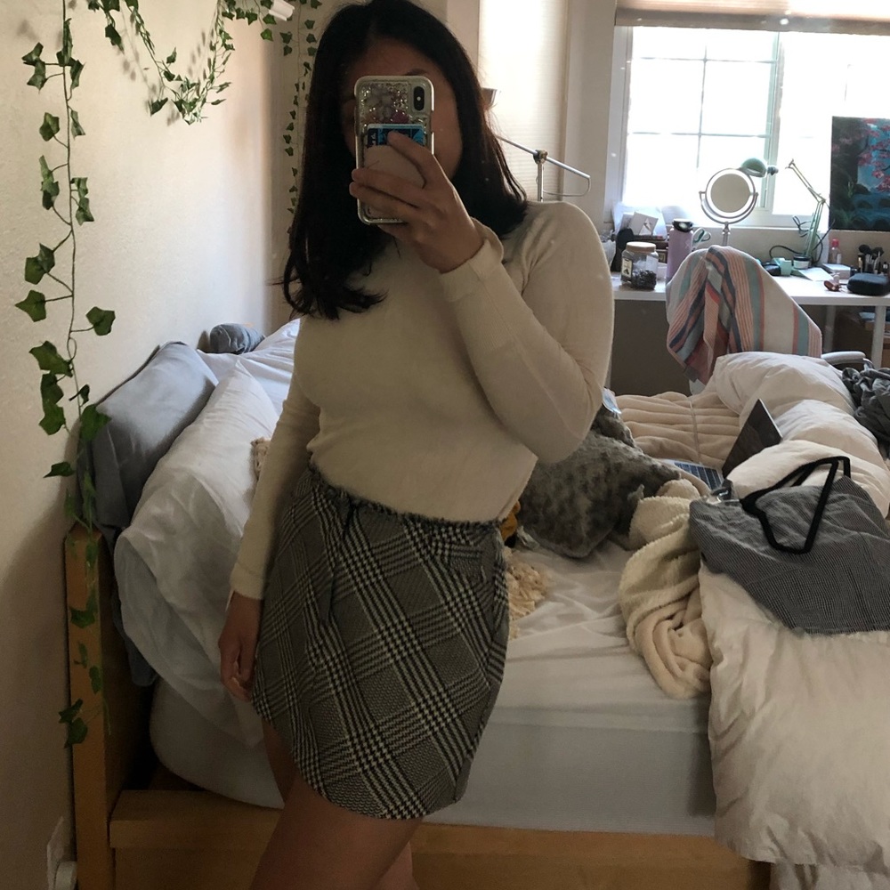 Zara plaid mini skirt